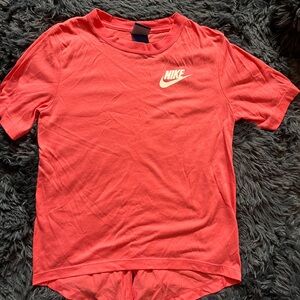 Nike Pink and White Short Sleeve Tee Classic Crew Neck
